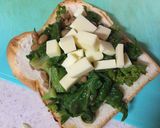 納豆と白菜の新芽のトースト作り方3写真