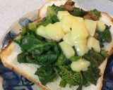 納豆と白菜の新芽のトースト作り方4写真