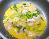 簡単！春☆菜の花ベーコンエッグ作り方3写真