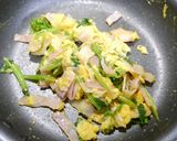 簡単！春☆菜の花ベーコンエッグ作り方4写真