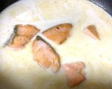 鮭とアラ出汁味噌のクリームパスタ作り方3写真