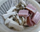 厚切りベーコンときのこのケチャップ炒め作り方1写真