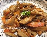 ゴボウと鶏肉のガーリック味噌炒め作り方4写真