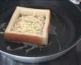 食パンくりぬき、ハム卵チーズのトースト作り方6写真