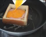 食パンくりぬき、ハム卵チーズのトースト作り方7写真