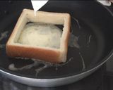 食パンくりぬき、ハム卵チーズのトースト作り方5写真