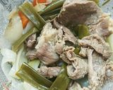電気圧力鍋で牛筋肉のピリ辛スープ餡掛け丼作り方4写真