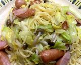 準備にこつ春キャベツ＆ウインナーのパスタ作り方7写真