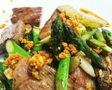 作り置きガーリックオイルで牛肉野菜炒め作り方3写真