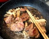 コスパ最強!弱火が決め手!レバレバ丼作り方5写真