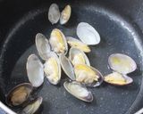 あさりと菜の花の酒蒸し作り方2写真