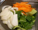 チンゲン菜と豚肉の液体みそ炒め作り方1写真