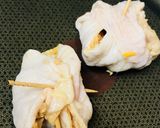 【おつまみ】そぼろ＆チーズの鶏かわ包み焼作り方2写真