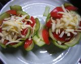 チンゲンサイとトマトdeお花のチーズ焼き作り方4写真