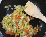 野菜炒めのマカロニポテサラ！作り方2写真