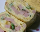 ハムと貝割れ大根の卵焼き(๑ºัºั๑)作り方4写真