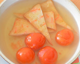 トマトと揚げかまぼことオクラのさっと煮♪作り方3写真