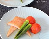 トマトと揚げかまぼことオクラのさっと煮♪作り方4写真