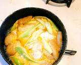 簡単！油揚げとネギの京風卵とじ丼♡作り方4写真