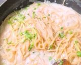 豆苗と明太子のクリームパスタ作り方5写真