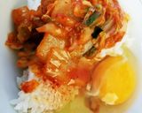 簡単大人のキムチ卵かけご飯作り方1写真