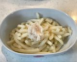 レンジで簡単、ミートうどんドリア風！作り方4写真