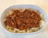 レンジで簡単、ミートうどんドリア風！作り方5写真