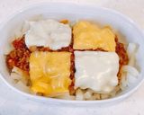 レンジで簡単、ミートうどんドリア風！作り方7写真