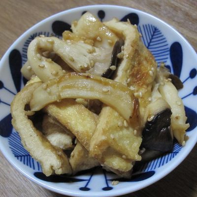 薄揚げとエリンギの甘辛炒め by とんこっつ 【クックパッド】 簡単