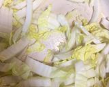 白菜としらすと明太子のパスタ作り方2写真