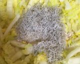 白菜としらすと明太子のパスタ作り方3写真
