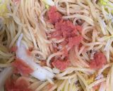 白菜としらすと明太子のパスタ作り方5写真