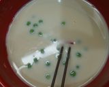 レンジで三分豆乳でえんどう豆入豆腐作り方6写真