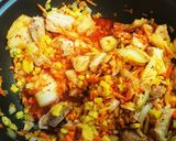 春さつまいもで♪春色キムチチャーハン炒飯作り方5写真