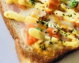 野菜ミックス＆ハム☆チーズ＆マヨトースト作り方3写真