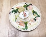 菜の花とスモークサーモンのスープパスタ作り方8写真