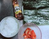 超簡単！市販キムチだけのキンパ風海苔巻き作り方1写真