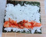 超簡単！市販キムチだけのキンパ風海苔巻き作り方3写真