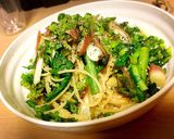 菜の花と明太子ミョウガのせ！和風パスタ作り方4写真