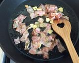 簡単！菜の花とベーコンの和風春パスタ♡作り方1写真
