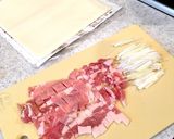 豚肉とネギno焼く春巻き作り方3写真