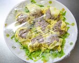 春キャベツの上で薄焼き卵に包まれた☆焼売作り方13写真