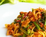 豚肉と菜の花のトマトソースパスタ作り方7写真