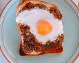 キーマカレーの目玉焼きトースト作り方4写真