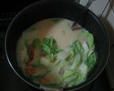 エビと白菜の豆乳スープパスタ作り方2写真