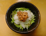 簡単昼食　レタスと納豆のおろしそば作り方6写真