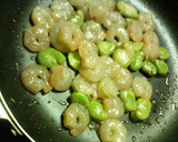 ✿そら豆とエビの❀簡単✿金のごまだれ炒め作り方4写真