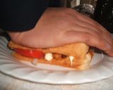 ストレス解消！力一杯押しつぶすカツサンド作り方4写真