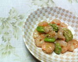✿そら豆とエビの❀簡単✿金のごまだれ炒め作り方7写真