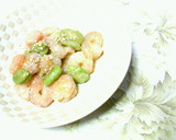 ✿そら豆とエビの❀簡単✿金のごまだれ炒め作り方9写真